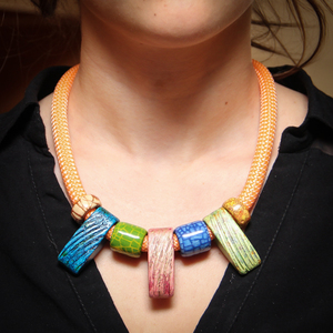 Coral Necklace with Ceramics