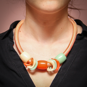 Necklace Salmon Acrylic Beads