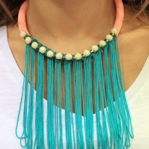 Necklace with Turquoise Fringes