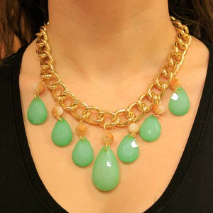Necklace Chain Tears Green