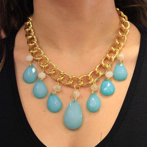 Necklace Chain Tears Light Blue