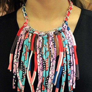 Necklace Cotton Multicolor Fringes