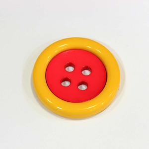 Ακρυλικό Κουμπί Κίτρινο-Κόκκινο (5cm)
