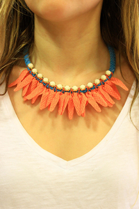 Necklace with Braid Orange