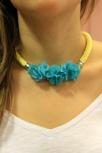 Necklace Knitted Flowers