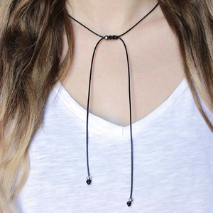 Necklace Black Cord Macrame