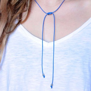 Necklace Blue Cord Macrame