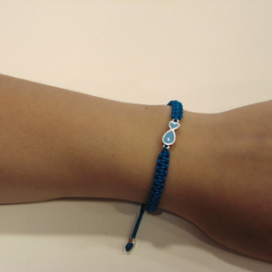 Bracelet Macrame with "Fish" Light Blue