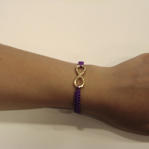 Bracelet Macrame Purple with "Infinity"