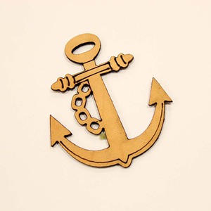 Leather Anchor Beige (5x4cm)