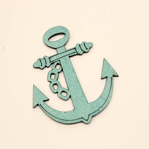 Leather Anchor Turquoise (5x4cm)