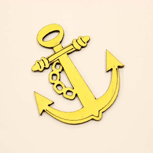 Leather Anchor Yellow (5x4cm)