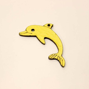Leather Yellow Dolphin (4.5x2.5cm)
