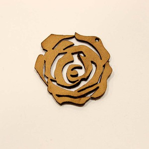 Leather Rose Beige 3.5x3.5cm