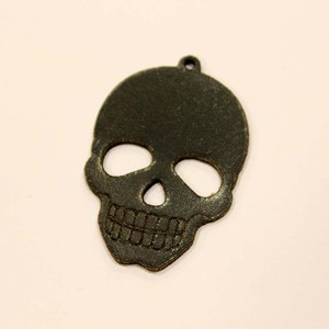 Leather Black Skull 4.5x3cm