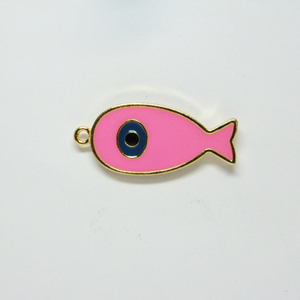 Pendant "Fish" with Pink Enamel