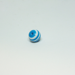 Acrylic Bead Striped Blue (10mm)