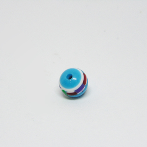 Acrylic Bead Striped Light Blue (8mm)