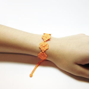 Lace Bracelet Orange "Flower"