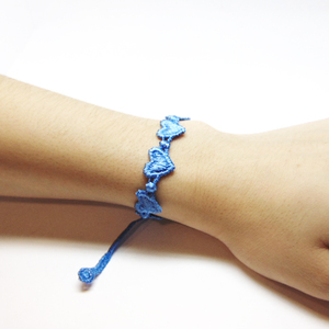 Lace Bracelet "Hearts" Blue