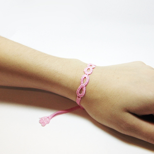 Lace Bracelet "Infinity" Pink
