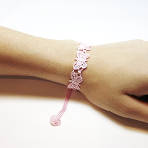 Lace Bracelet "Butterfly" Pink
