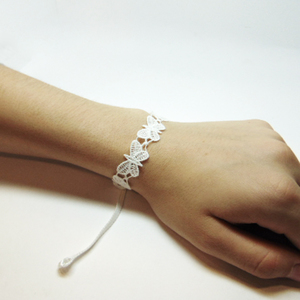 Lace Bracelet "Butterfly" White