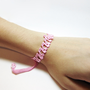 Lace Bracelet "Notes" Pink