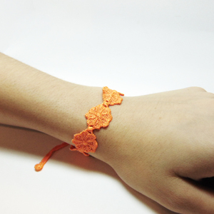 Lace Bracelet Flower Orange