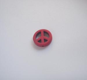 "Peace" Howlite Red (1.5x1.5cm)