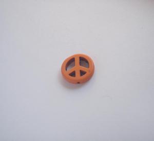 "Peace" Howlite Orange (1.5x1.5cm)
