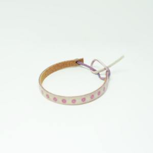 Bracelet Leather White-Pink