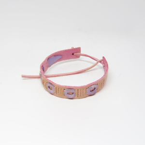 Bracelet Leather Pink-Lilac