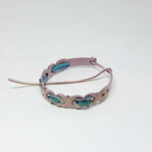 Bracelet Leather Lilac-Bright Green