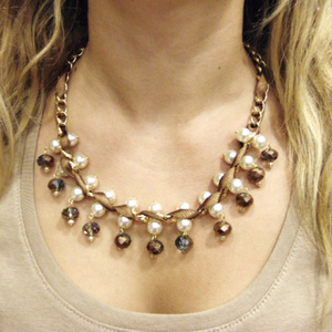 Necklace Chain Brown Crystal