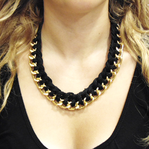 Necklace Knitted Chain Black