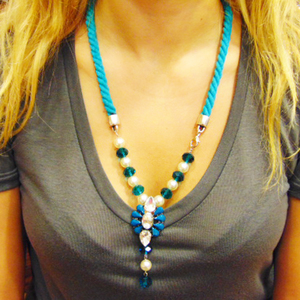 Necklace Purple Metal Pendant