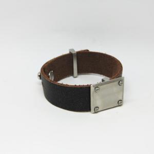 Leather Brown Bracelet "Plate"