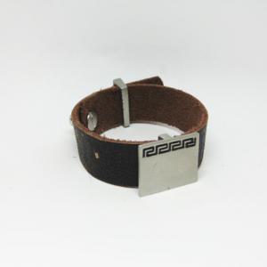 Leather Bracelet "Meander Symbol"