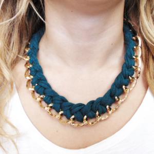 Necklace Chain Cypress Green Cotton