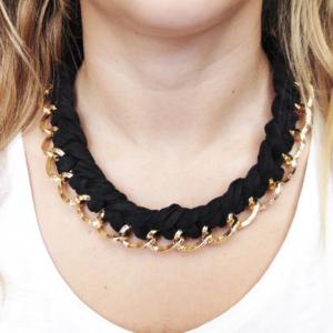 Necklace Chain Black Cotton