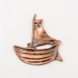 Copper Charm "Boat" (6x5.3cm)