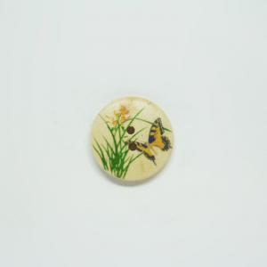 Wooden Button "Butterfly" (3cm)