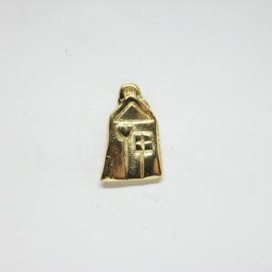 Gold Plated House with Heart (4x2cm)
