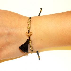 Gold Plated Bracelet "15" Black-Gold