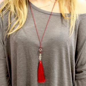 Charm Metal Necklace "15" and Tassel