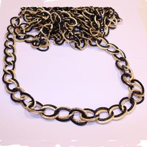 Double Gold Plated-Black Chain (2.5x2cm)
