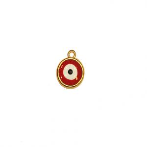 Gold Plated Red "Eye" (2.3x2cm)