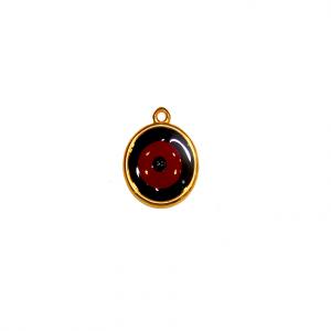 Gold Plated Black-Burgundy Eye (2.3x2cm)