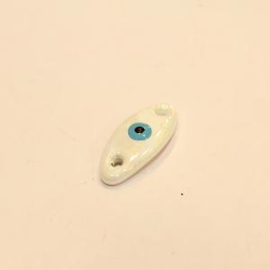 Κεραμικό Λευκό Μάτι (3.3x1.4cm)
